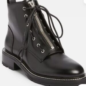 RAG & BONE Cannon Combat Zipper Boots in Black Leather NEW Size 41 / 11